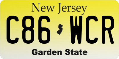 NJ license plate C86WCR