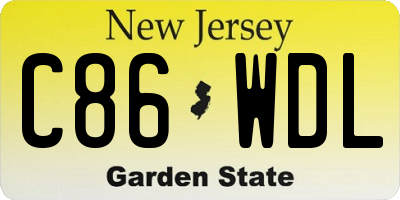 NJ license plate C86WDL
