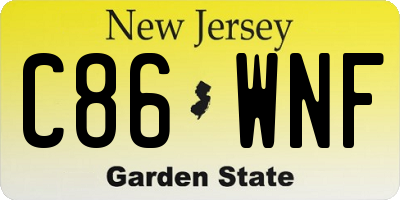 NJ license plate C86WNF