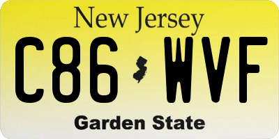 NJ license plate C86WVF