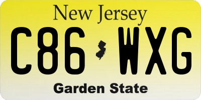 NJ license plate C86WXG