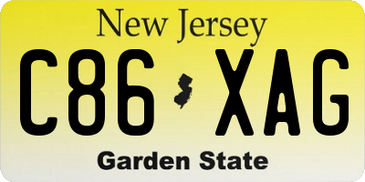 NJ license plate C86XAG