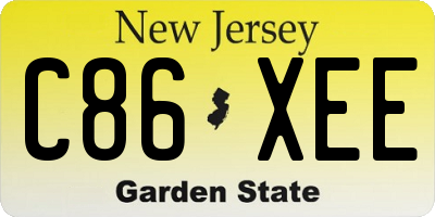 NJ license plate C86XEE