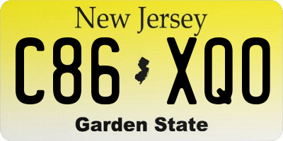NJ license plate C86XQO