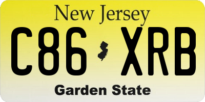 NJ license plate C86XRB