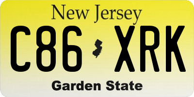 NJ license plate C86XRK