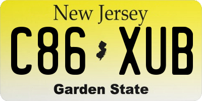 NJ license plate C86XUB