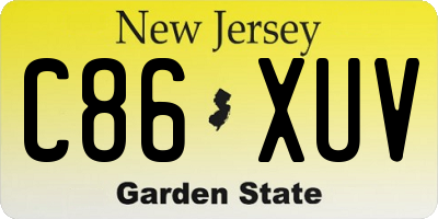 NJ license plate C86XUV