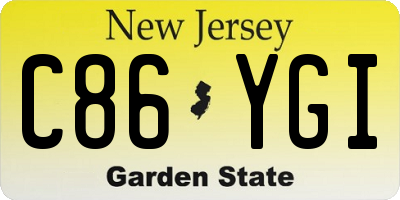 NJ license plate C86YGI