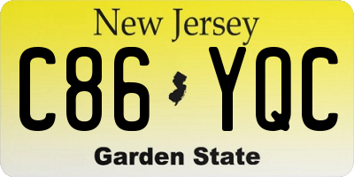NJ license plate C86YQC