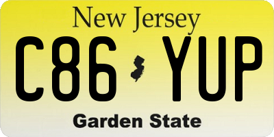 NJ license plate C86YUP