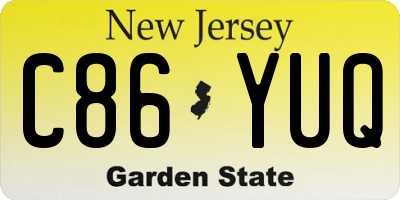 NJ license plate C86YUQ