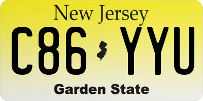 NJ license plate C86YYU