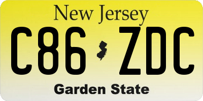 NJ license plate C86ZDC