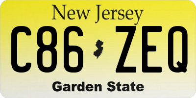 NJ license plate C86ZEQ