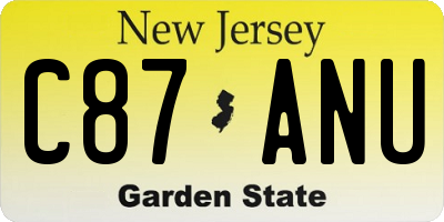 NJ license plate C87ANU