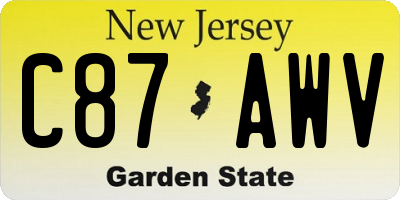 NJ license plate C87AWV