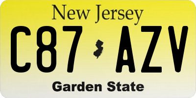 NJ license plate C87AZV