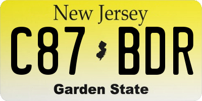 NJ license plate C87BDR