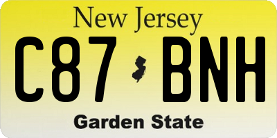 NJ license plate C87BNH