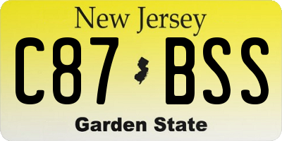 NJ license plate C87BSS