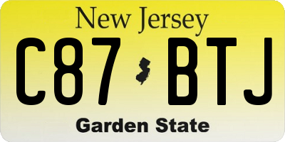 NJ license plate C87BTJ