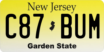 NJ license plate C87BUM
