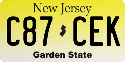 NJ license plate C87CEK