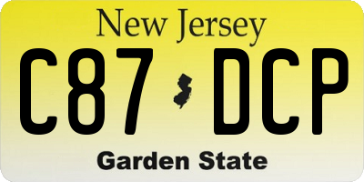 NJ license plate C87DCP