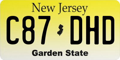 NJ license plate C87DHD