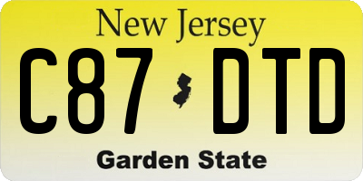 NJ license plate C87DTD