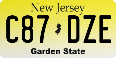 NJ license plate C87DZE