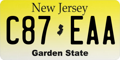 NJ license plate C87EAA
