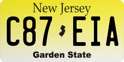 NJ license plate C87EIA