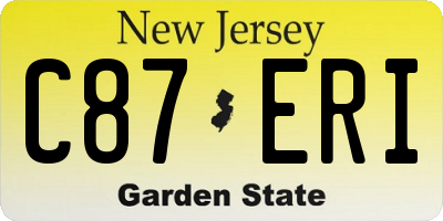 NJ license plate C87ERI