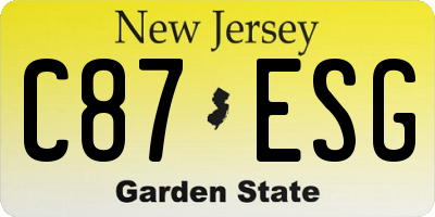 NJ license plate C87ESG