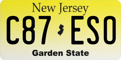 NJ license plate C87ESO