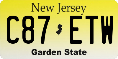 NJ license plate C87ETW
