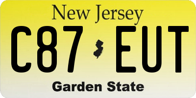 NJ license plate C87EUT