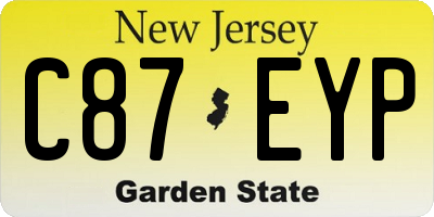 NJ license plate C87EYP
