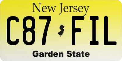 NJ license plate C87FIL