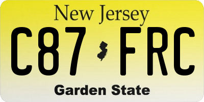 NJ license plate C87FRC