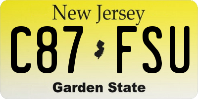 NJ license plate C87FSU