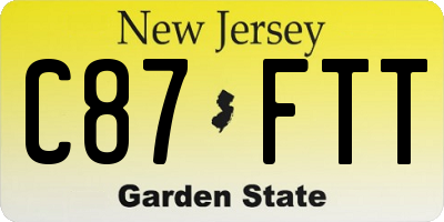NJ license plate C87FTT