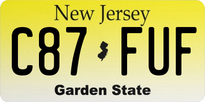 NJ license plate C87FUF