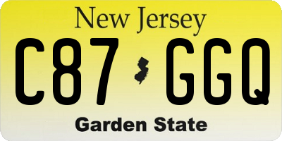 NJ license plate C87GGQ