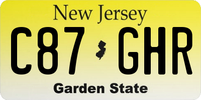 NJ license plate C87GHR
