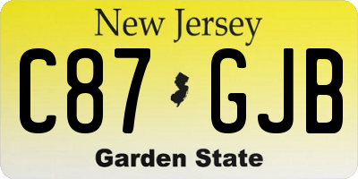 NJ license plate C87GJB