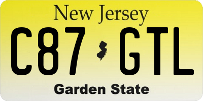 NJ license plate C87GTL