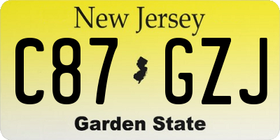 NJ license plate C87GZJ
